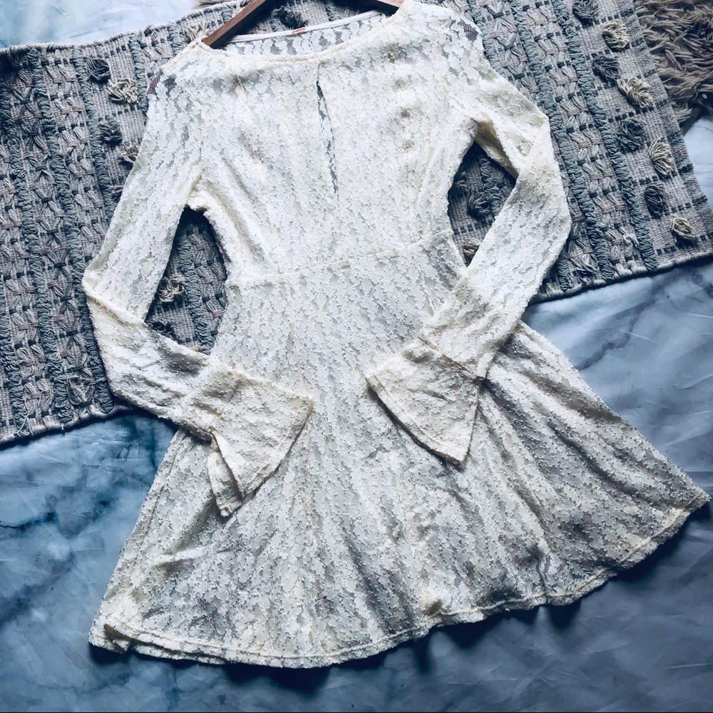 Free People NWT Lace Shearling Dress - Picture 2 of 8